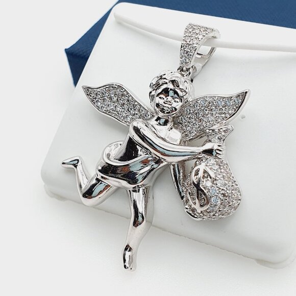 "925 Sterling Silver Plated CZ Pendant, INUS1BR295 - Picture 9 of 9